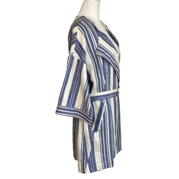 Anthropologie Elevenses Lagenlook Boho Striped Linen Duster Kimono Jacket Sz S - Picture 6 of 16